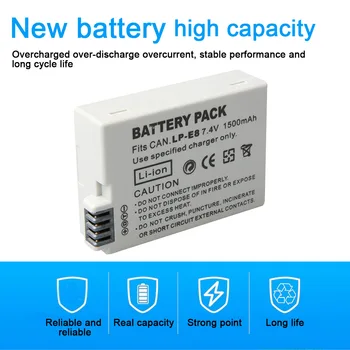 

LP-E8 1500mAh Lithium Polymer Battery 7.4V LP-E8 Li-ion Battery For Canon EOS 550D 600D 650D 700D X4 X5 Li-Po Battery