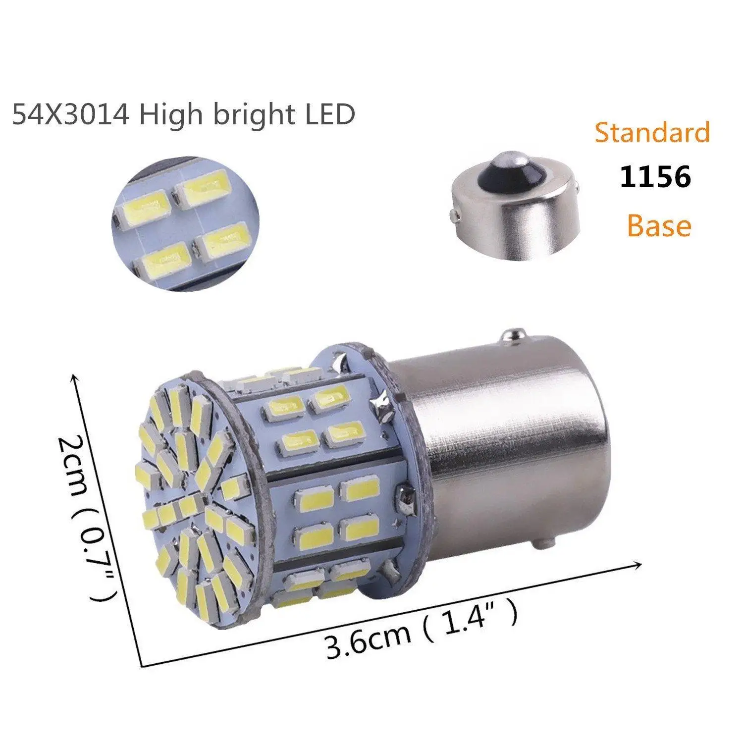 2 шт. Белый 1156 50-SMD светодиодный задний тормоз Стоп резервный обратный свет лампы