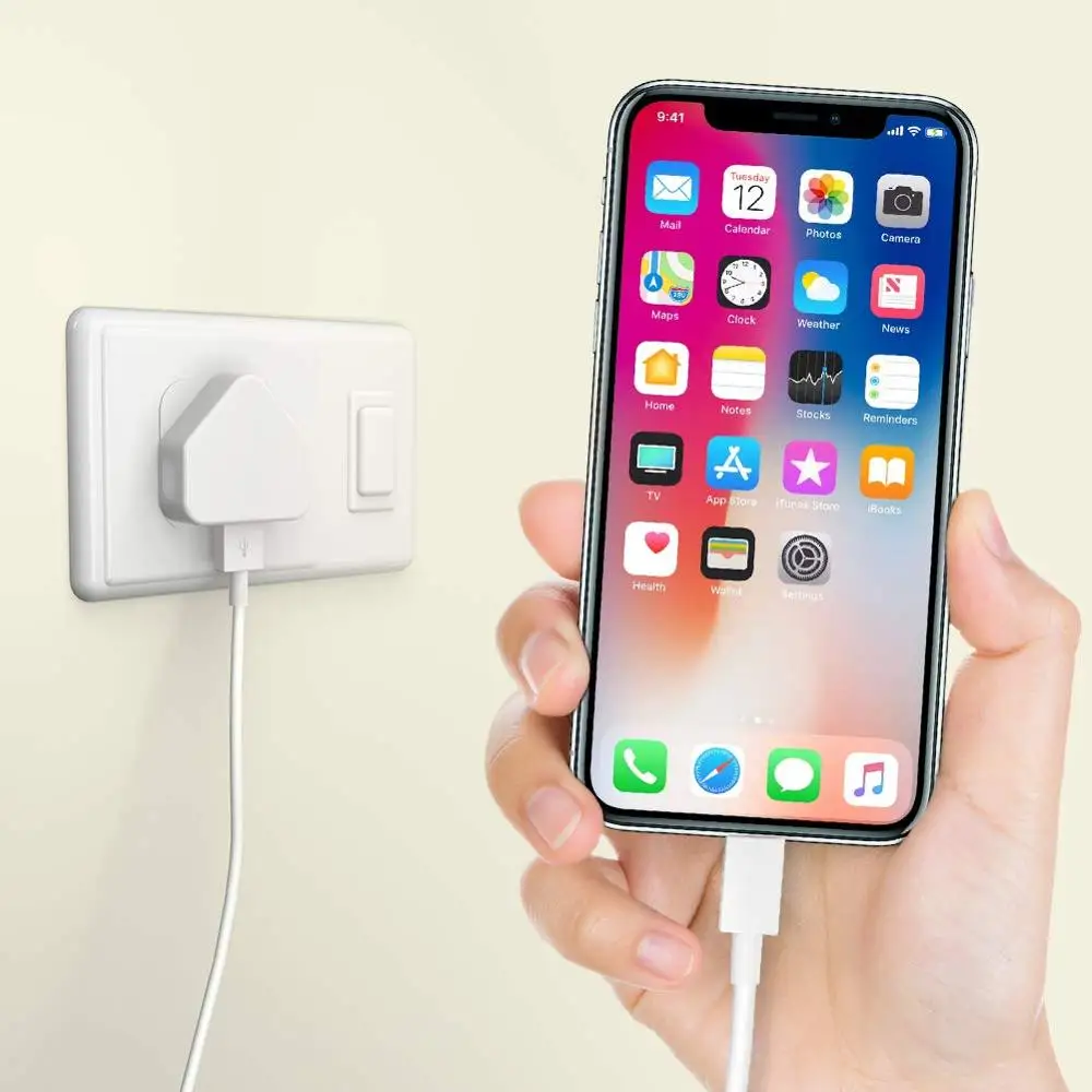 10 шт., сертифицированный MFi Зарядное устройство, настенный USB Переходник штекер блоки, совместимые с iPhone X/8/8 Plus/7/7 Plus/6/6 S/6 Plus/5S/SE/Mini/Air/Pro
