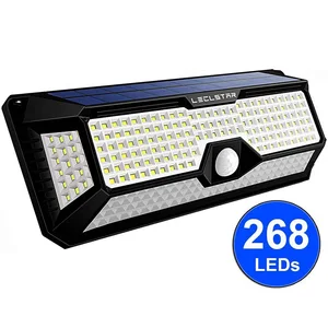 268 светодиодный уличный фонарь на солнечной батарее для дома, гаража, сада, на солнечной энергии, настенный уличный фонарь с датчиком движения, солнечный свет, водонепроницаемый - изображение