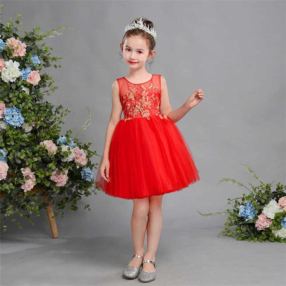red toddler flower girl dresses