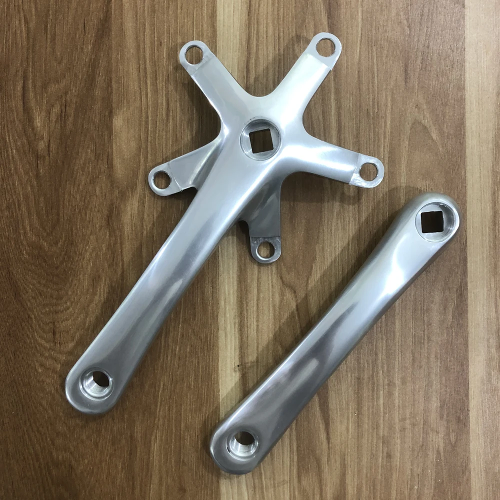 sliver Fixie велосипедная передняя звезда Односкоростной велосипед Chainwheel 46T 170 мм алюминиевая фиксированная велосипедная система - Цвет: sliver