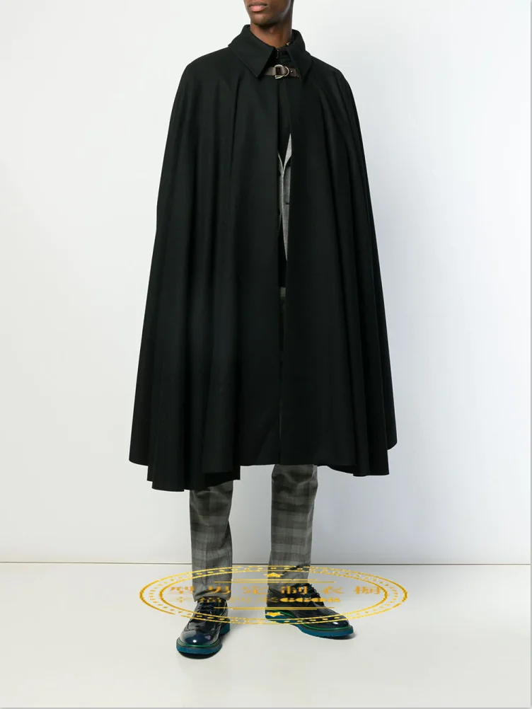 S~ 6XL! Настраиваемая новая мужская одежда Весенняя и Осенняя мода Свободный кардиган Летучая мышь рубашка длинный плащ дикая ветровка с лацканами