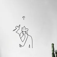 INS Северной Европе-Стиль улыбка пары Необычные красивые наклейки на стену с узорами Спальня Гостиная фон декоративные настенные наклейки