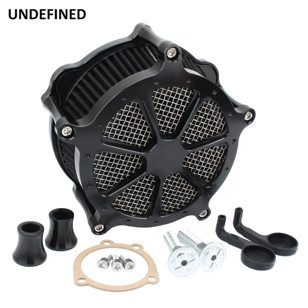 Black CNC Air Filter Motorcycle Venturi Cut Air Cleaner Intake System For Harley Sportster Iron 883 XL1200 XL883 48 72 1991-2019