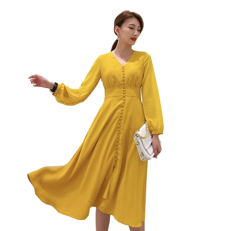 Long sleeve calf length dress Clearance