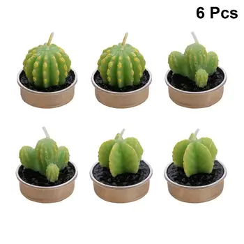 

12pcs Decorative Cactus Carambola Candles Tea Light Candles for Spa Home Party Wedding Decoration Gifts