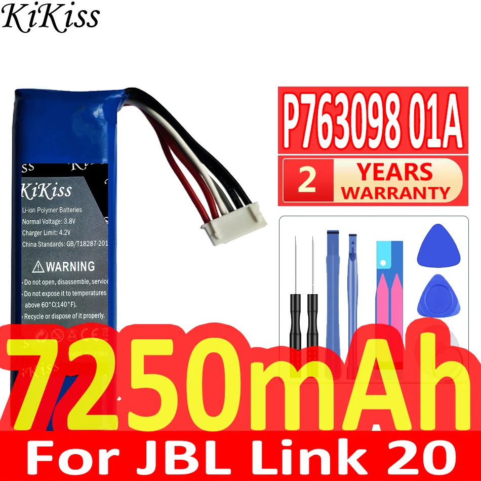 Мощная батарея 7250mAh KiKiss P763098 01A для JBL Link 20 Link20 динамик | Мобильные телефоны и