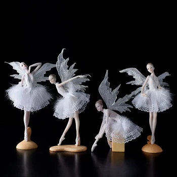 

Ballet Angel Dancing Girl Decoration Modern Home Decor Accessorie Figures Creative Fairy Decoration Party Wedding Christmas Gift