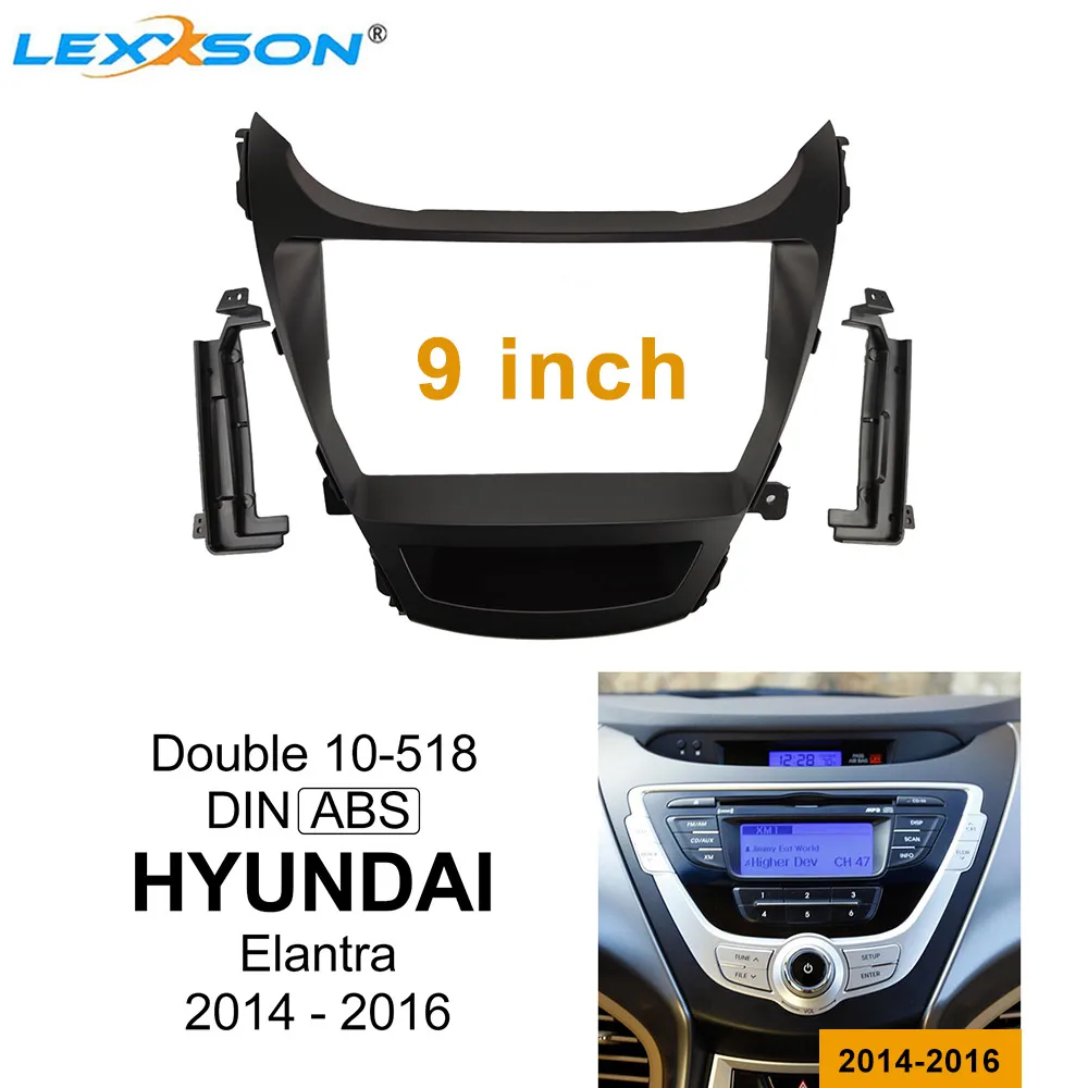 9 дюймовая Автомобильная облицовка для HYUNDAI Elantra 2014 2016 двойная Din DVD рамка аудио