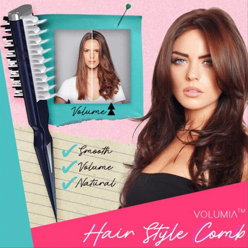 

Volumia Style Comb - Instant Hair Volumizer Comb Sharks Back Combing Brush NEW