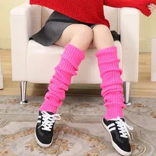 Женские сапоги до колена; вязаные крючком Однотонные эластичные сапоги; удобные теплые повседневные свободные женские сапоги в симпатичном стиле; 11 цветов