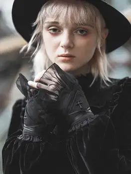 

Punk Rave Women's Gothic Cross Design Mesh Glove PS-168 (single not a pair)