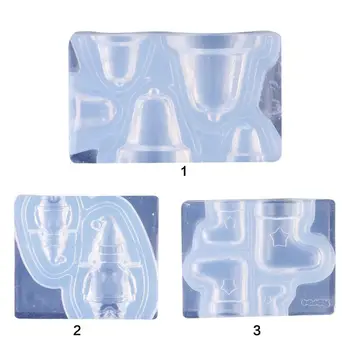 

DIY Crystal Epoxy Mold Christmas Bell Boots Santa Claus Silicone Mould Handmade Jewelry Clay Making Decorations M0XF