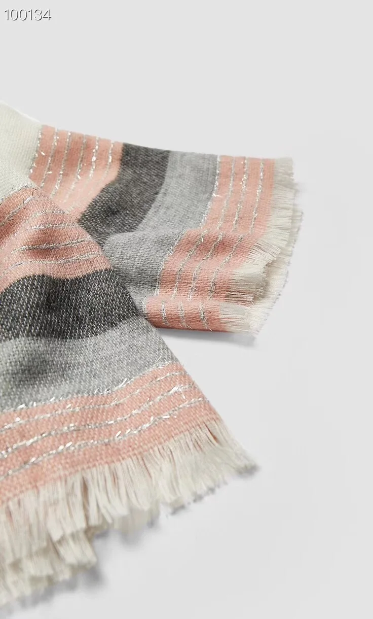 POBING зимний мягкий кашемировый шарф для женщин Лоскутная работа с серебряной линией шарфы шаль обертывания утолщаются теплые унисекс основные одеяло пашмины