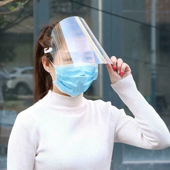 

Transparent Face Shield Anti Droplet Dust-proof Protect Full Face Covering Mask Kitchen Oil-Splash Proof Mask