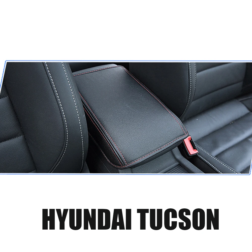 Для hyundai Tucson- центральный подлокотник коробка Защита pu кожаный чехол для украшения интерьера аксессуары