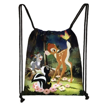 

Custom Bambi Rabbit Drawstring Bag Daypack Kids Satchel Casual Backpack Teenager Storage Bag Women Men 32x38cm*18-1031-52