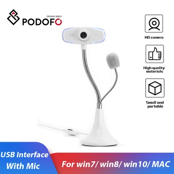 

Podofo HD Web Camera With Microphone USB Plug And Play PC Camera Driveless Compter Camera For Network Learning Video Calling