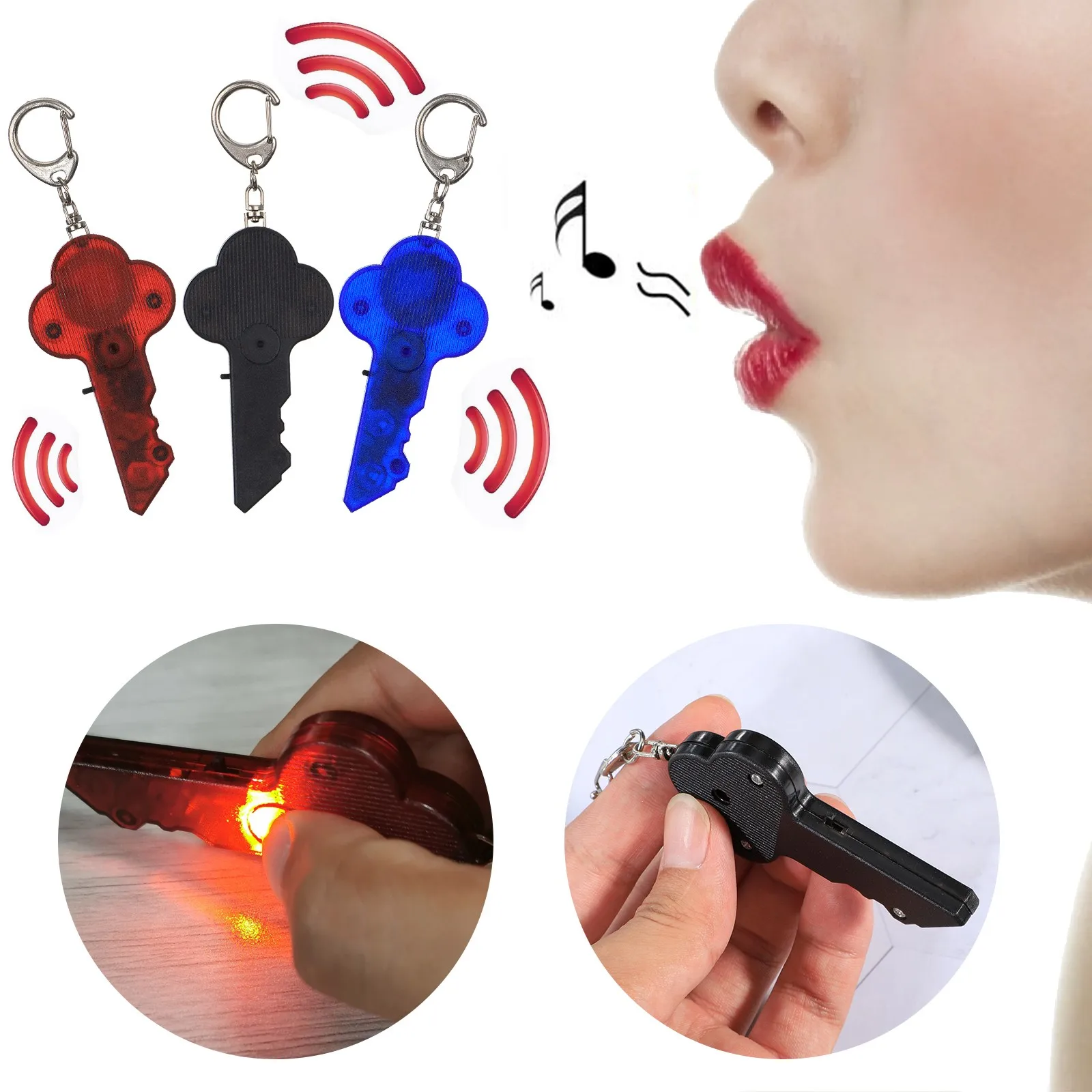 Mini Whistle Anti Lost KeyFinder Alarm Wallet Pet Tracker Smart Flashing Beeping Remote Locator Keychain Tracer Key Finder + LED |