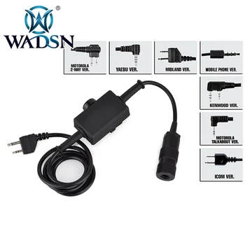 

WADSN PTT MH180-V Atlantic Signal Push-talk Midland PTT For KENWOOD Airsoft Tactical Headset Adapter Headphone Accessories WZ144