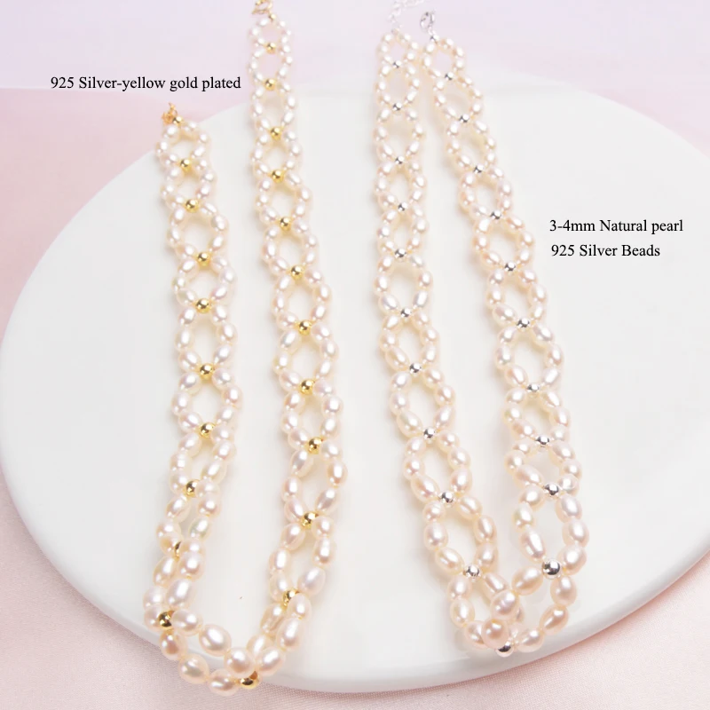 Женское Ожерелье чокер из натурального жемчуга 3 4 мм|Ожерелья| |