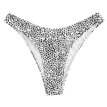 Женская одежда для плавания, раздельное бикини, стринги с высокой талией, сексуальные шорты для плавания, купальные стринги с принтом