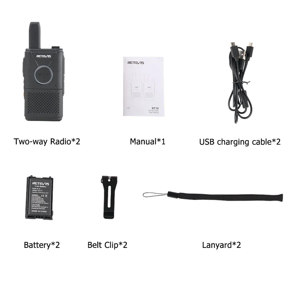 RETEVIS RT618 PMR446 портативная рация перезаряжаемая двойная PTT мини двухсторонняя рации