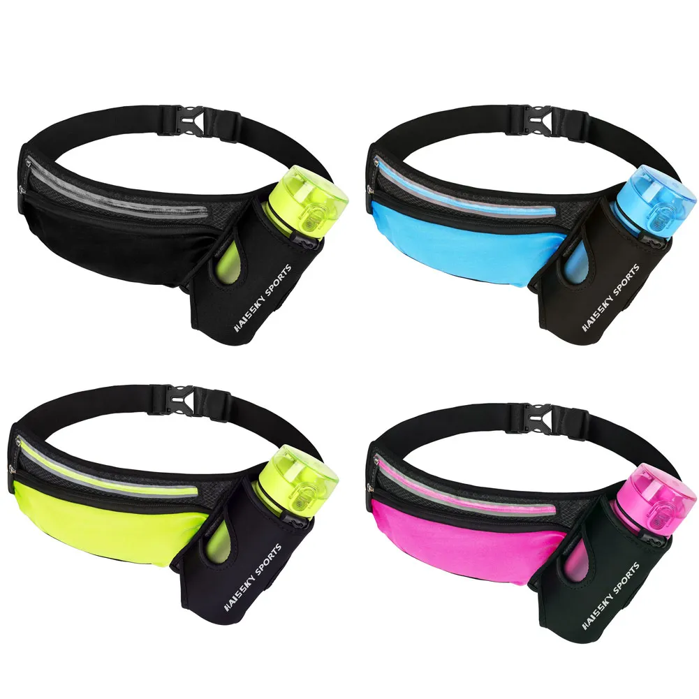 

Waist Pouch Sport Running And Cycling Bag Waterproof Shockproof Highly Elastic Water Bottle Pocket Convenient Phone Key Card Bag