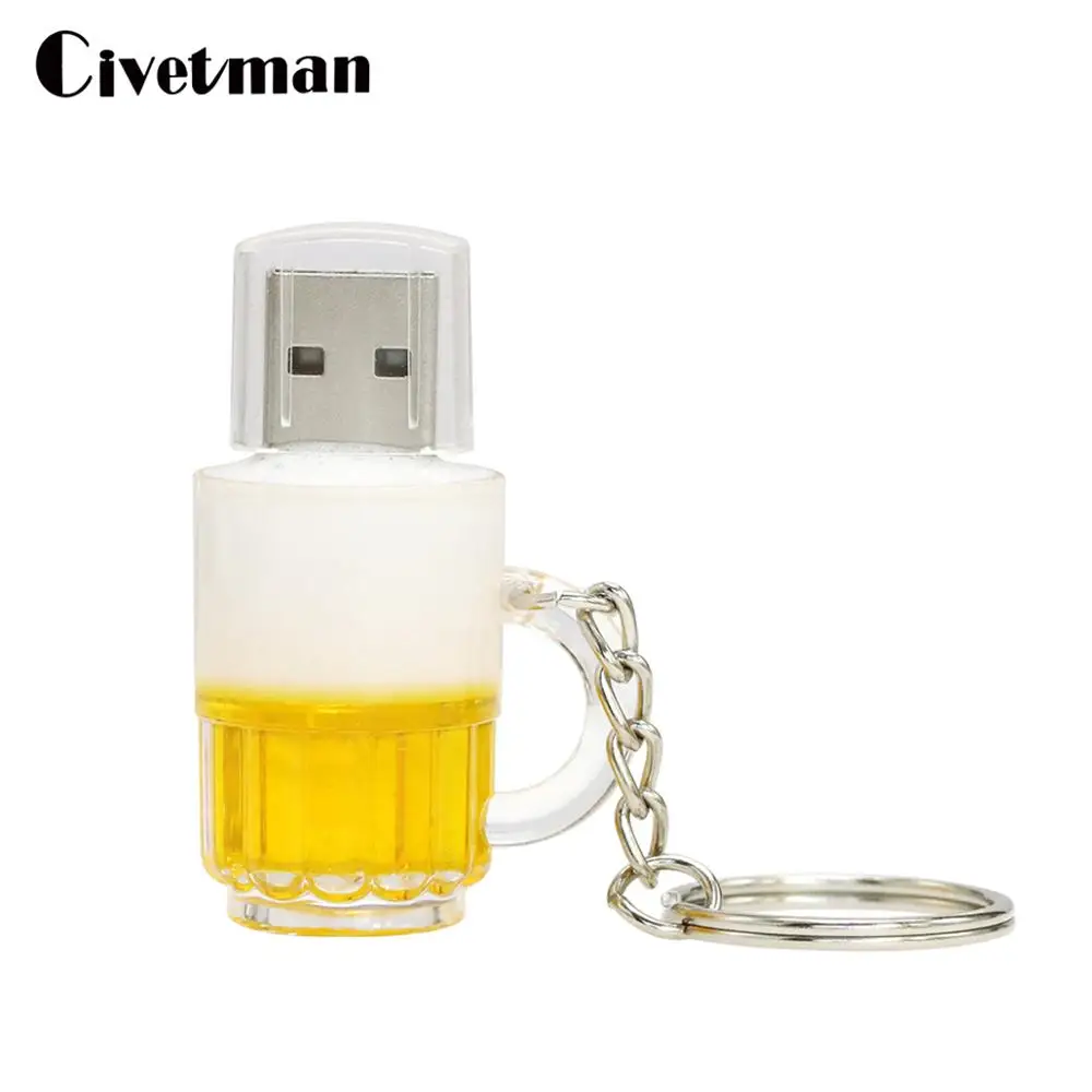 Модный USB флеш накопитель креативная пивная кружка 2 0 256 ГБ 4 8 16 32 64 128 карта памяти