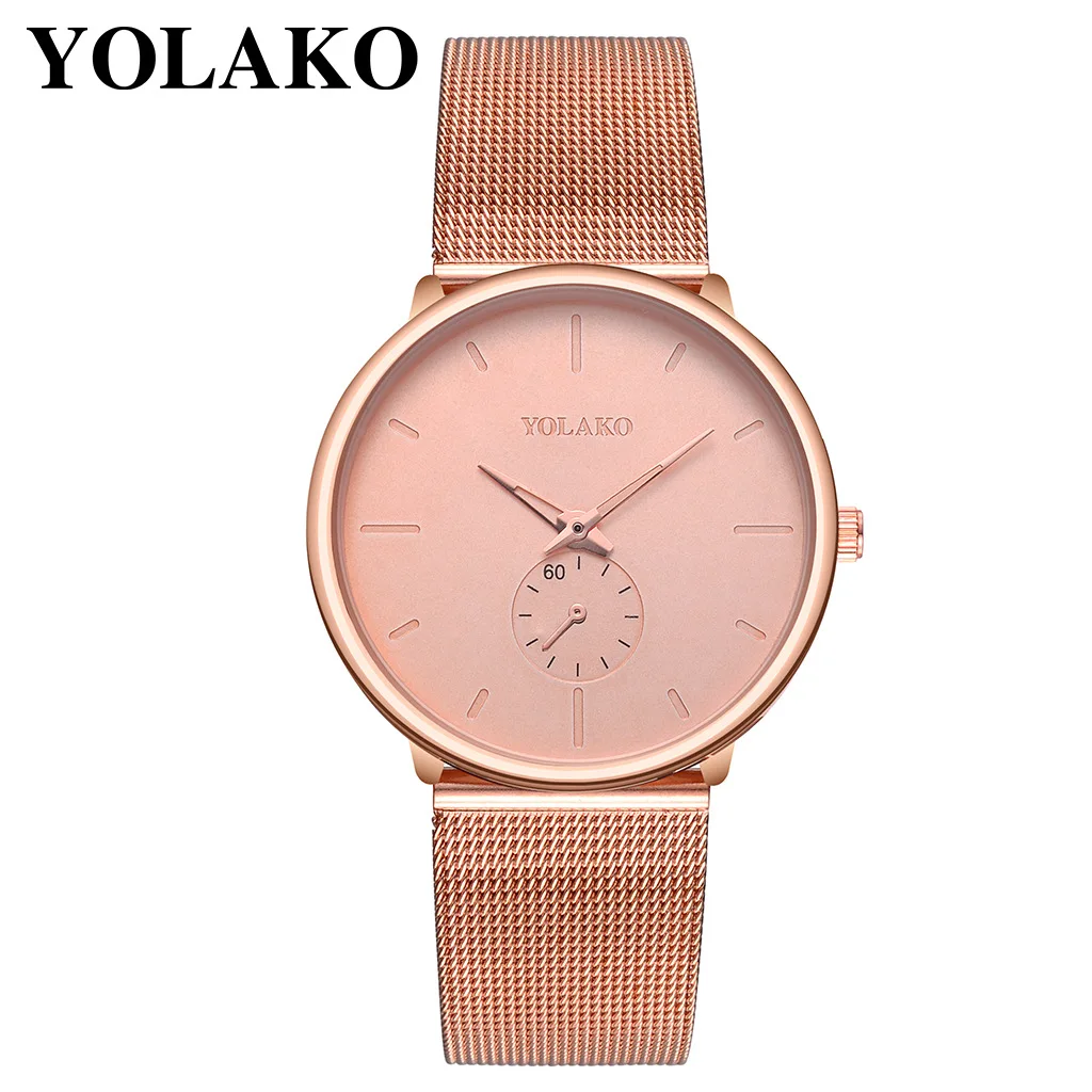 

Hot Selling yolako Fashion Alloy wang dai biao Ultra-Thin Quartz Mesh Belt Men's Students Watch