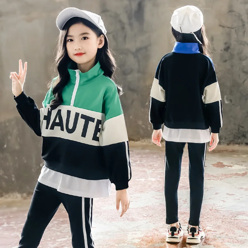 

Childrenswear GIRL'S Sports Package Autumn Clothing 2019 New Style Autumn Children Two-Piece Set Spring And Autumn Big Boy Cloth