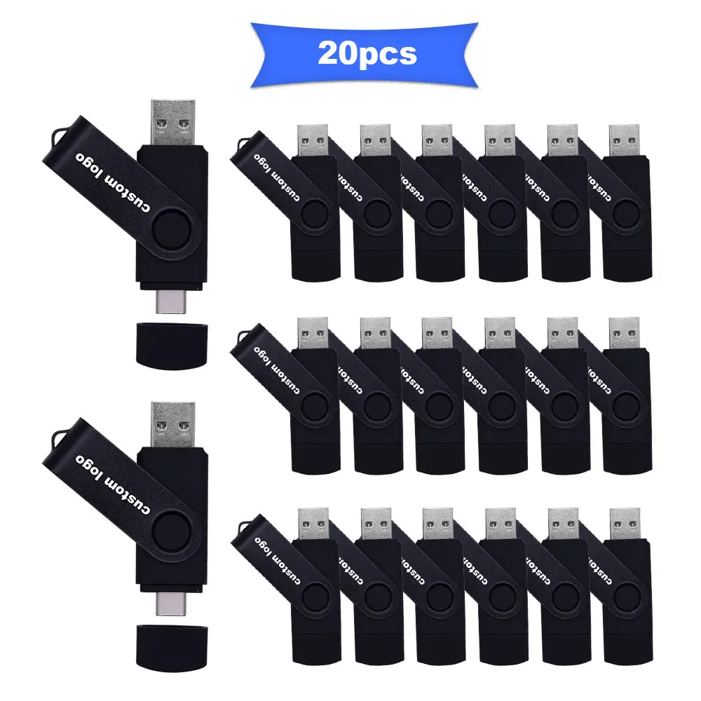 20 шт otg Type C usb флэш накопитель для мобильный телефон 4 ГБ 16 32 64 Гб 128 Usb флеш карта