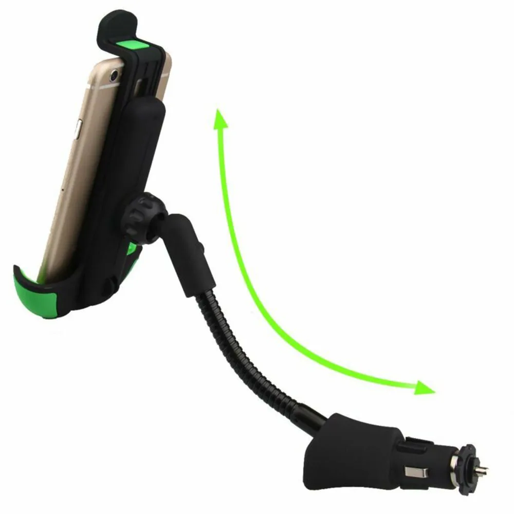2 в 1 USB Автомобильное зарядное устройство держатель для телефона Подставка для samsung gps IPhone поворотный высококачественный материал прочный и практичный