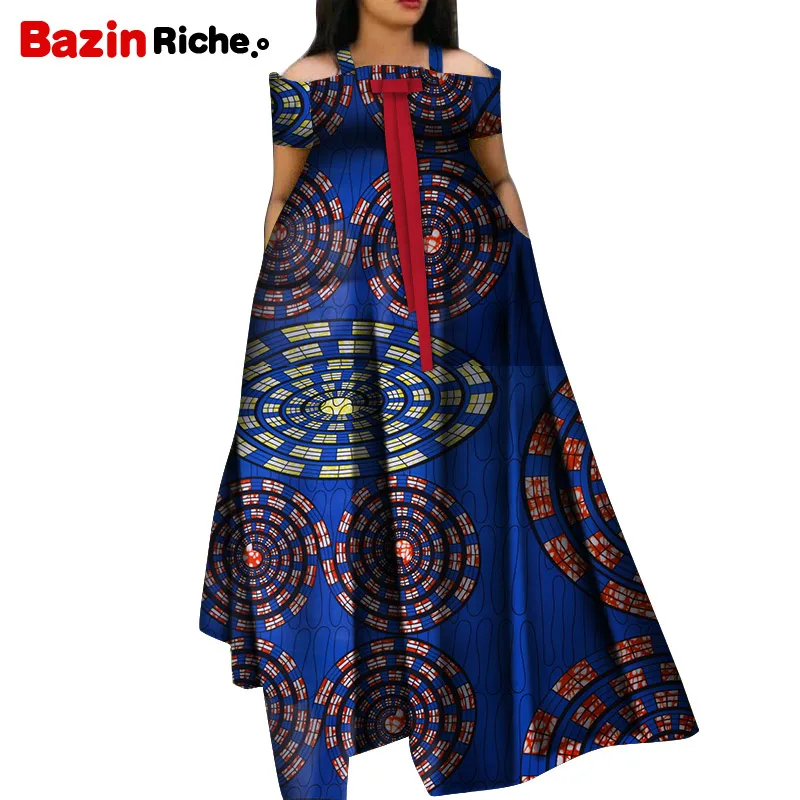 Летние африканские платья для женщин модный халат длинное платье с принтом Bazin Vestidos Dashiki вечерние африканские платья WY5271