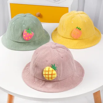 

Autumn and winter children's hat fruit small fresh baby fisherman hat 1-3 years old wild children's hat kids photography props