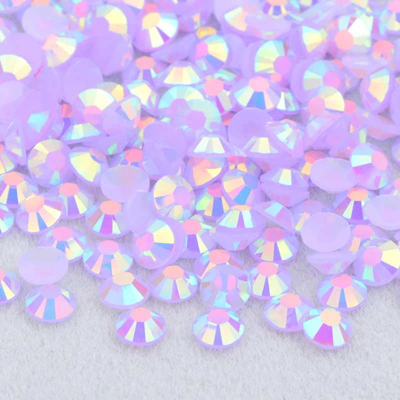 Transparent Light Purple AB Jelly-2mm-3mm-4mm-5mm-non-hot Fix Rhinestones-resin  Rhinestones-bling-500pcs-1000pcs 