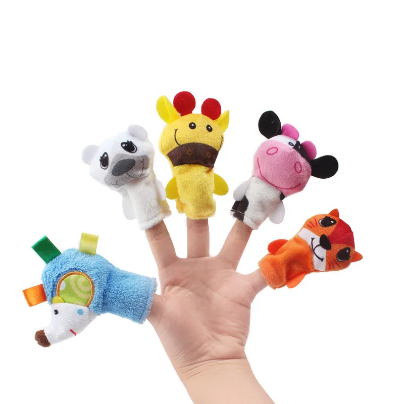5 Pcs/1 Lot Cartoon Animal Finger Puppet Child Toys Parent-child Early Childhood Education Puzzle Doll Kids Toy Plush Toys