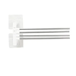 Stainless Steel Towel Rack With Seamless Stickers Four-Bar Towel Rack Multifunctional Towel Rack
