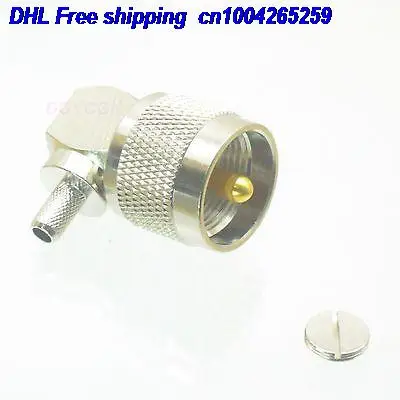 

DHL 50pcs PL259 UHFmale plug right angle crimp RG58 RG142 LMR195 RG400 male connector 22-ct