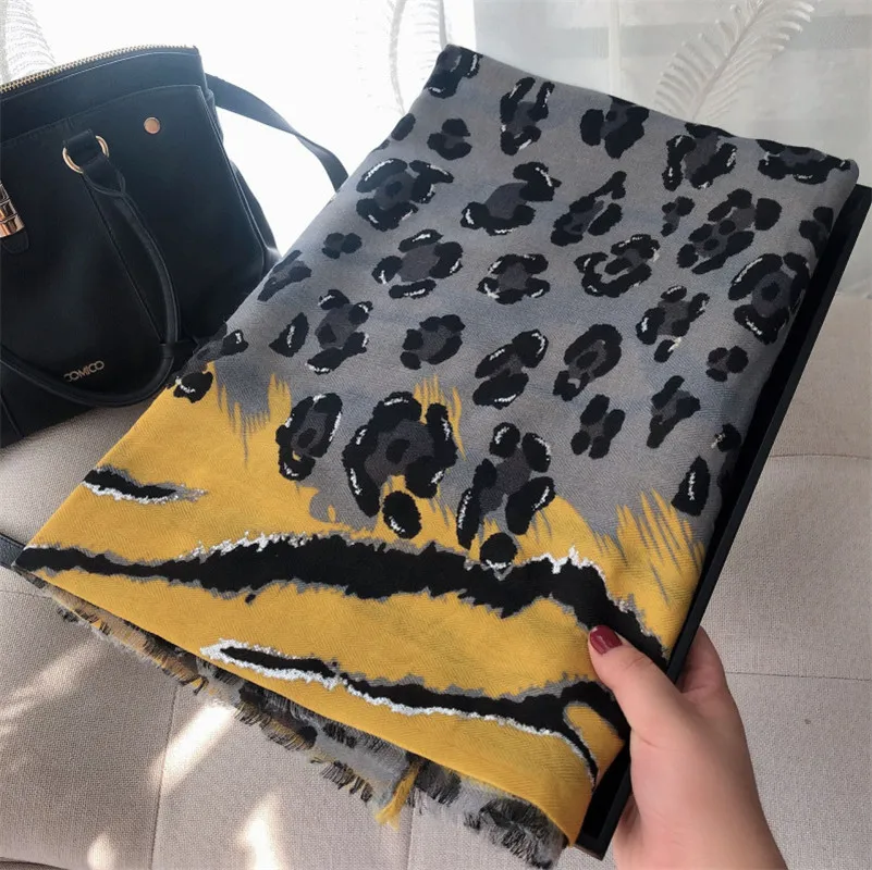 1 Autumn Fashion Lurex Leopard Patchwork Viscose Shawl Scarf High Quality Wrap Glitter Pashmina Stole Bufandas Muslim Hijab - Цвет: 1