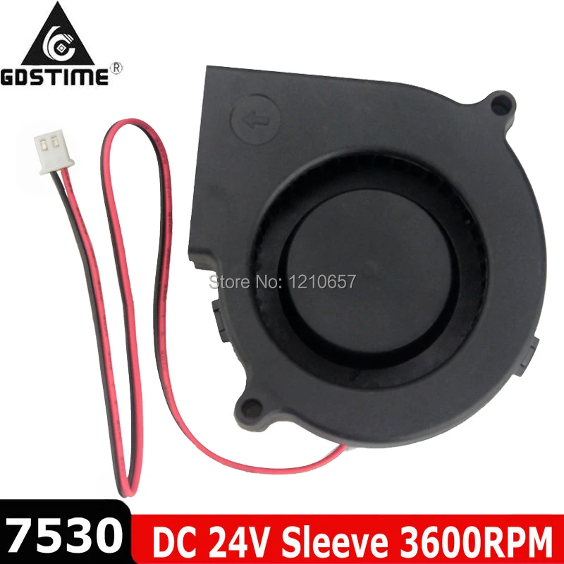 Бесщеточный вентилятор Gdstime DC 24V 2Pin 7530 75mm 75x30mm 7530s 1 шт.|blower fan|brushless blower fandc 24v brushless fan |