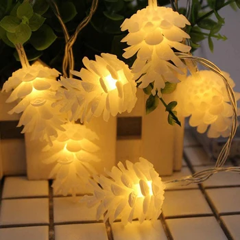 10/20/30/40Leds Festival Lichten String Battery Operated Dennenappels Led Lamp Fairy Voor Kerst indoor Outdoor Tuin Decor