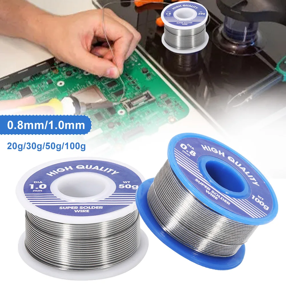 20g/30g/50g/100g Welding Solder Wire High Purity Low Fusion Spot 0.8mm 1.0mm 2%  Rosin Soldering Wire Roll No-clean Tin New filler rod