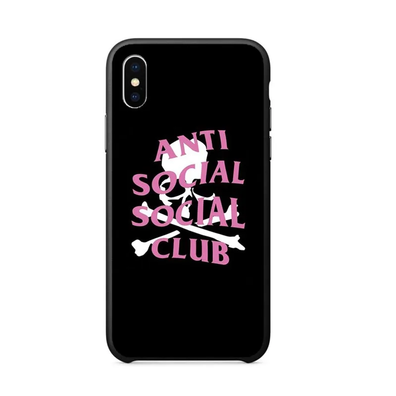 ASSC анти Social Club Логотип Новый мягкий чехол для iPhone 7 7Plus 8 8Plus 6 6s Plus X Xs Max XR 5s 5 SE чехлы