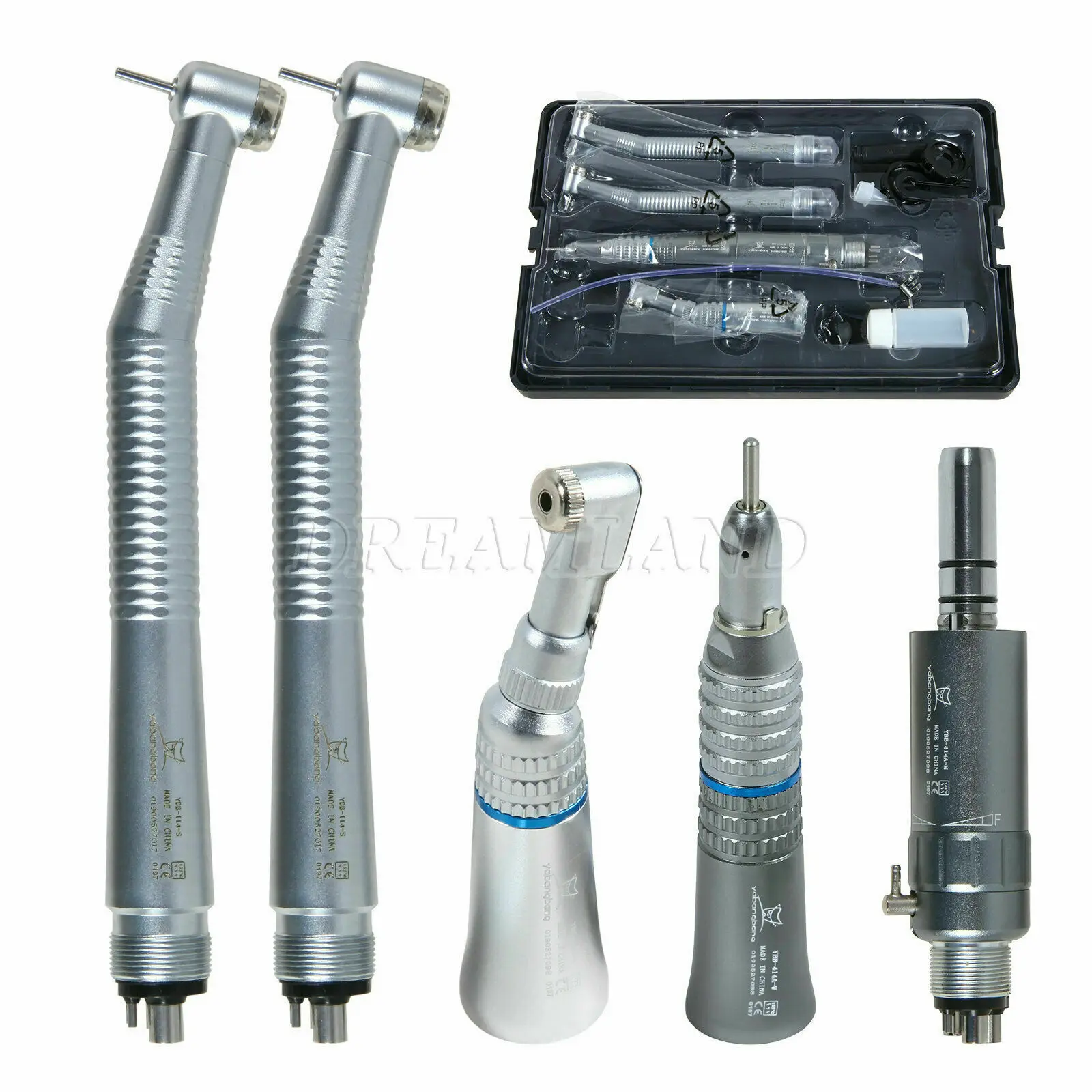 

NSK Pana-Max Style Dental High Fast Slow Low Speed Contra Angle Straight Air Motor Handpiece Kit Turbine 4 Hole