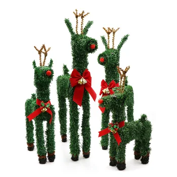 

Handmade Knitted Simulation Deer Christmas Decoration Accessories Festival Decor Statue Santa Elk Christmas Tree Decor Sets