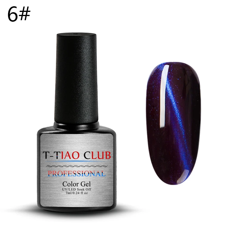 T-TIAO CLUB 6 мл магнит 7D Хамелеон для использования с магнитом Гель-лак для ногтей с эффектом «кошачий глаз» лак стойкий Сияющий лазер замочить от УФ-гель для дизайна ногтей лак - Цвет: TK1034