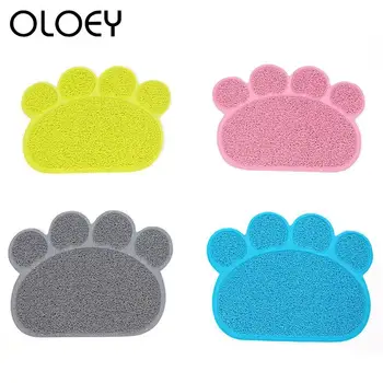 

40*45cm 4 Candy Colors Cat Litter Mat PVC Foldable Waterproof Cat Claw Feeding Clean Pad Bottom Non-slip For Pet Mat Supplies