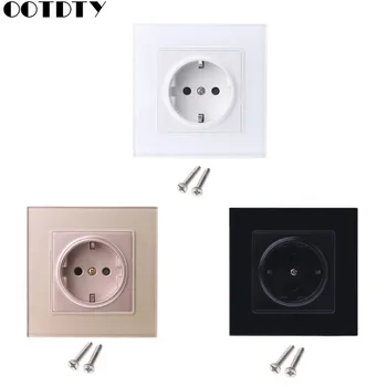 

16A EU Standard 86 Type Wall Power Socket Glass Charger Adapter Panel 110V-250V